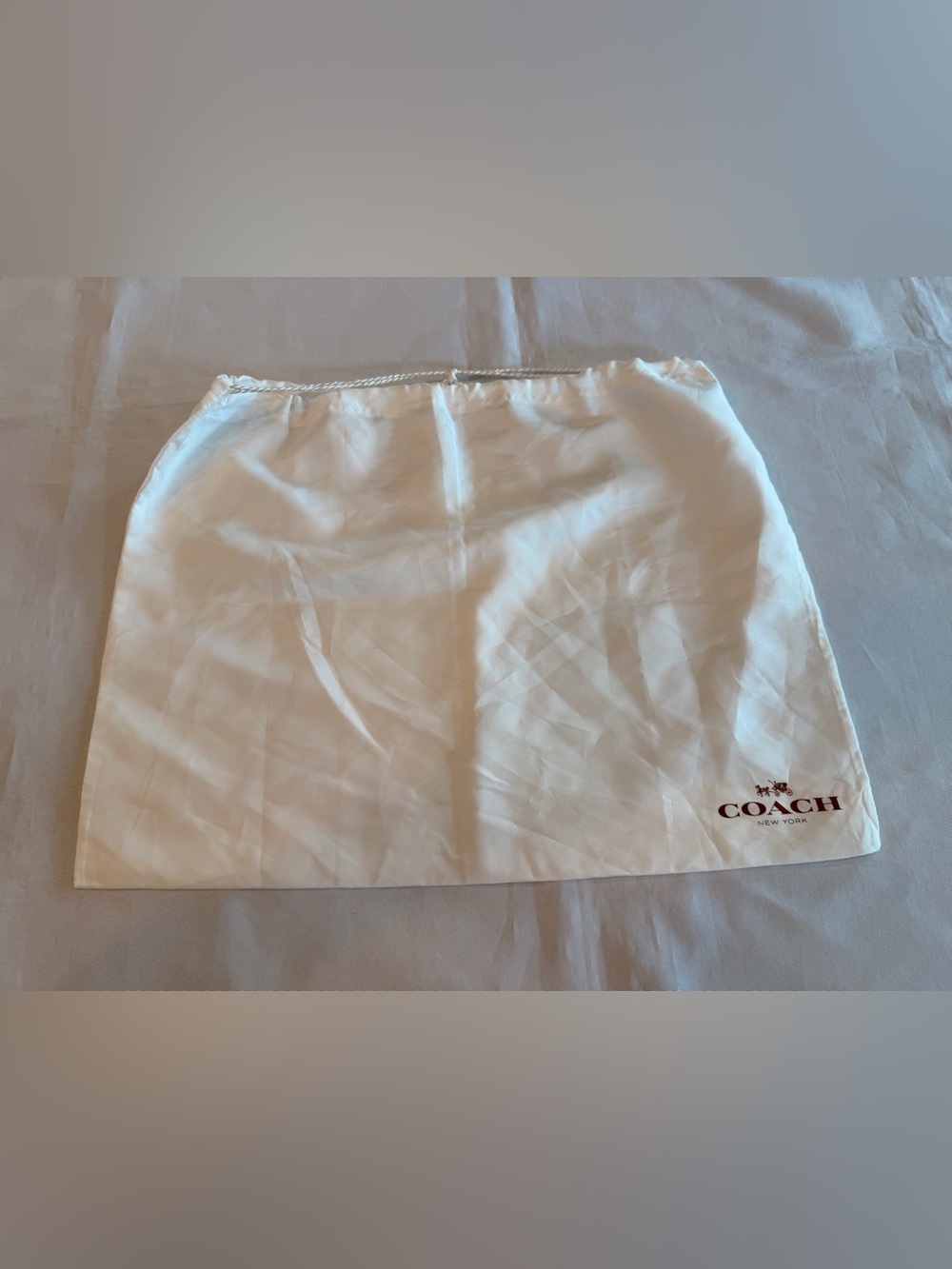 Coach Silky White Dust Bag Brown Logo 19”x14.5”